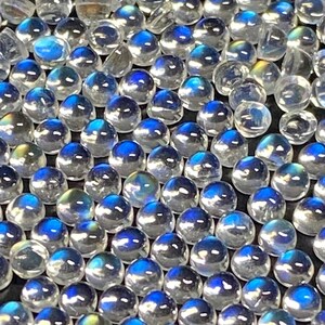 2MM, Round, AAA Quality, 100% natural, Rainbow Moonstone Cabochon, Handmade gemstone for Jewelry.
