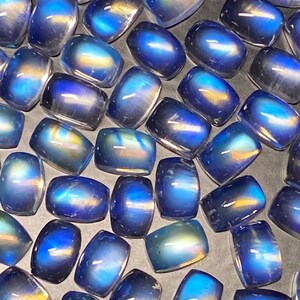 5x7MM, Cushion, 100% natural, AAA quality,Blue Moonstone Cabochon, Handmade Gemstone for jewelry