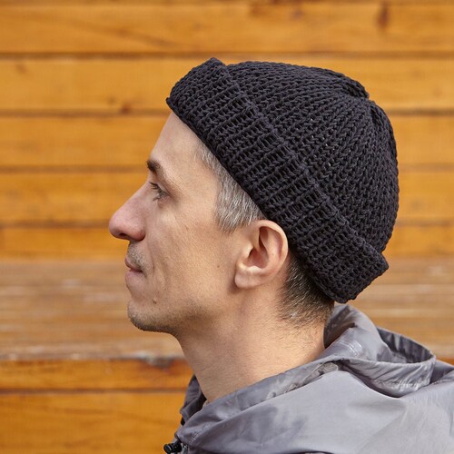 LINEN KNIT FISHERMAN'S CAP / NVY