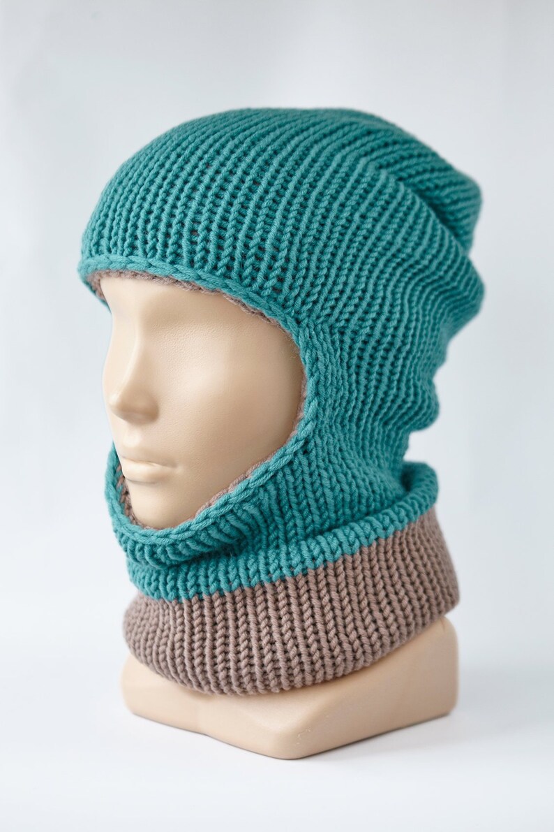 Knitted Winter Face Mask BALACLAVA Knit Hat Wool Yarn Handmade Etsy