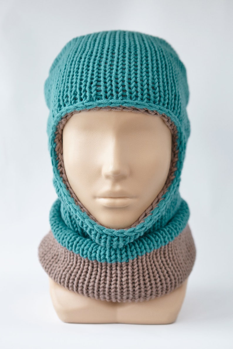 Knitted Winter Face Mask BALACLAVA Knit Hat Wool Yarn Handmade | Etsy