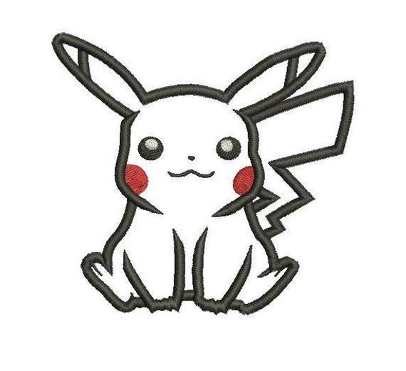 5sizes Pokemon Pikachu Applique Design Pokemon Applique Etsy