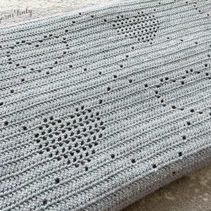 Diamond Hearts Blanket - PDF Filet Crochet Pattern - English Version - Instant Download - Filet Crochet
