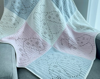 Ladybug Baby Blanket - PDF Filet Crochet Pattern - English Version - Instant Download - Filet Crochet