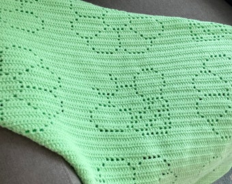Spring Garden Baby Blanket - PDF Filet Crochet Pattern - English Version - Instant Download - Filet Crochet