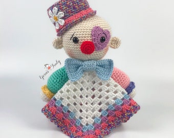 Clown Lovey - PDF Crochet Pattern - English Version - Instant Download - Amigurumi Crochet