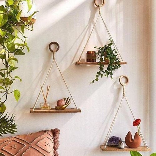 Hanging Wall Shelf Without Drilling/floating Hanging Wall Etsy