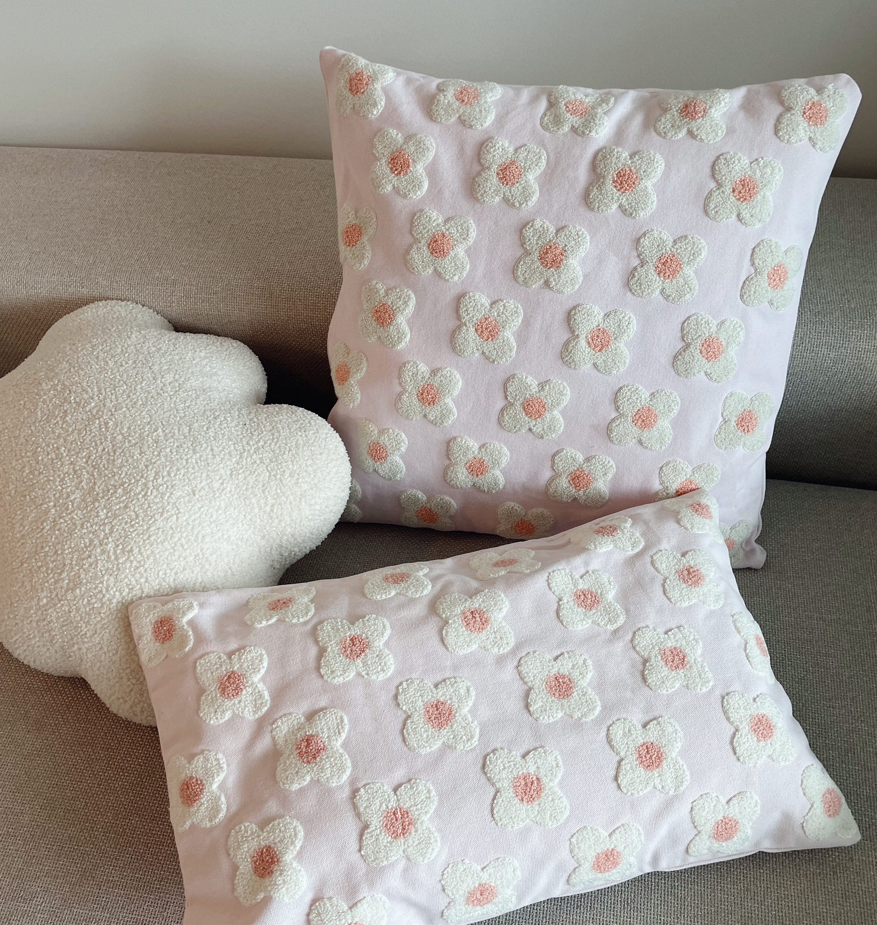 Pink Flower Pillow/pink Floral Pillow Cover/lovely Throw Etsy