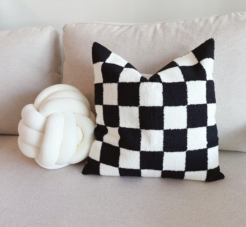 Checkered Pillow/checkered Decor/checkered Throw Pillow Etsy