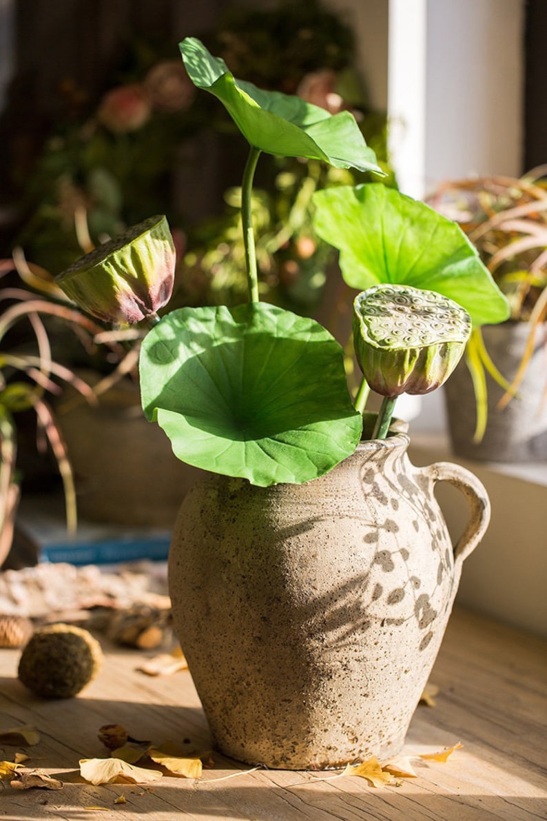 Artificial Plant Lotus Seed and Leaf Stem in Various Sizes/ Etsy