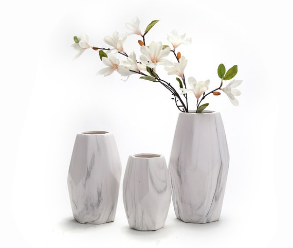 Ceramic Tall Vase Set/decorative Tall Flower Vase - Etsy UK