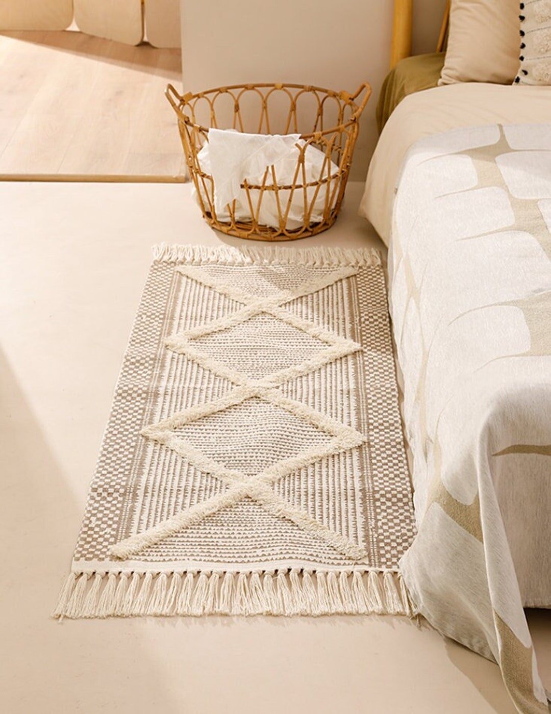 Boho Runner Rug/long Rug Runner/neutral Color Runner Etsy