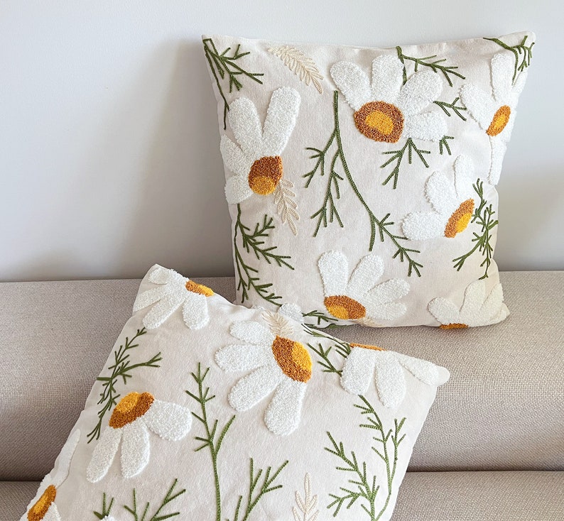 Daisy Flower Throw Pillow/cute Flower Pillow Case/floral Etsy Canada
