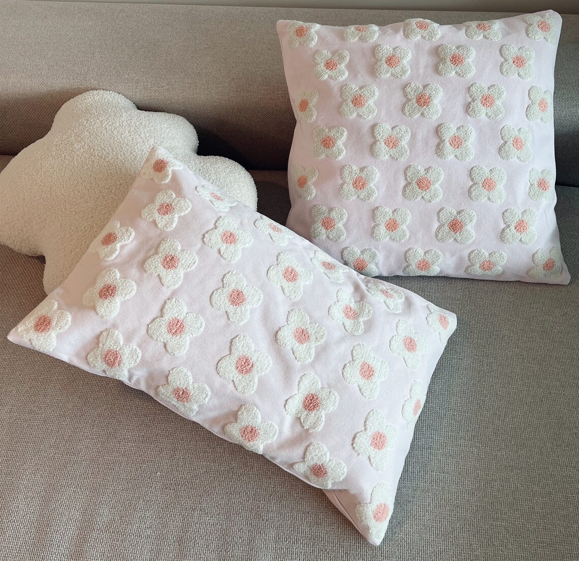 Pink Flower Pillow/pink Floral Pillow Cover/lovely Throw Etsy