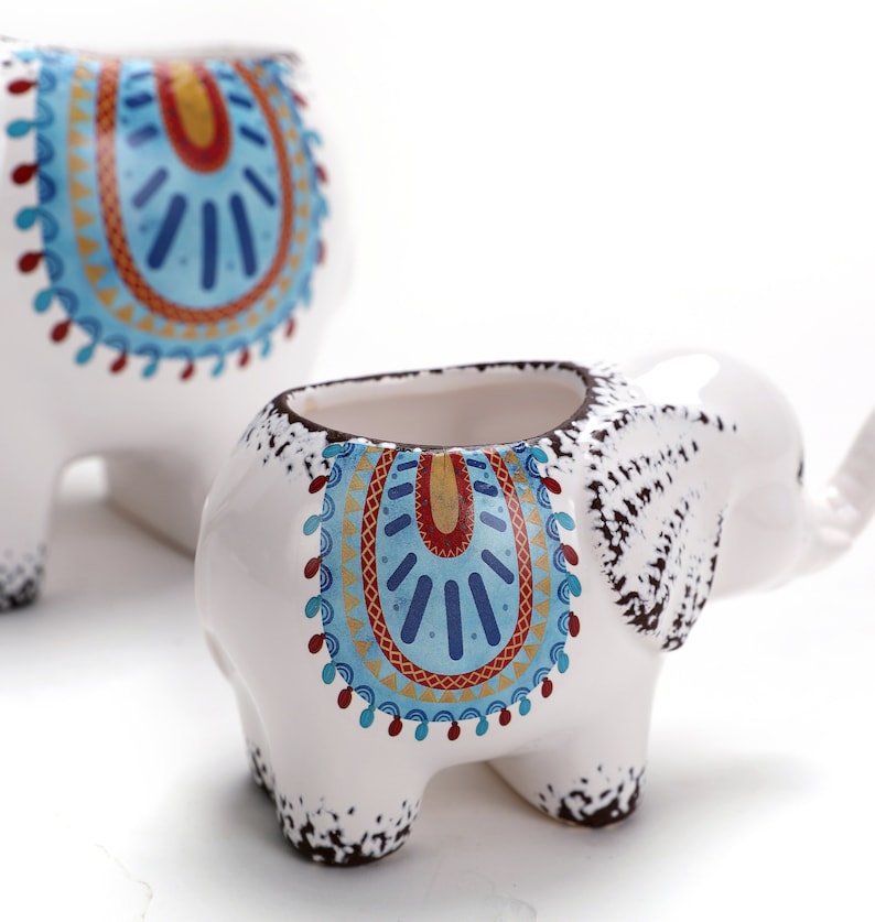 Ceramic Elephant Planters / Cute Ceramic Animal Flower Pot/ Etsy