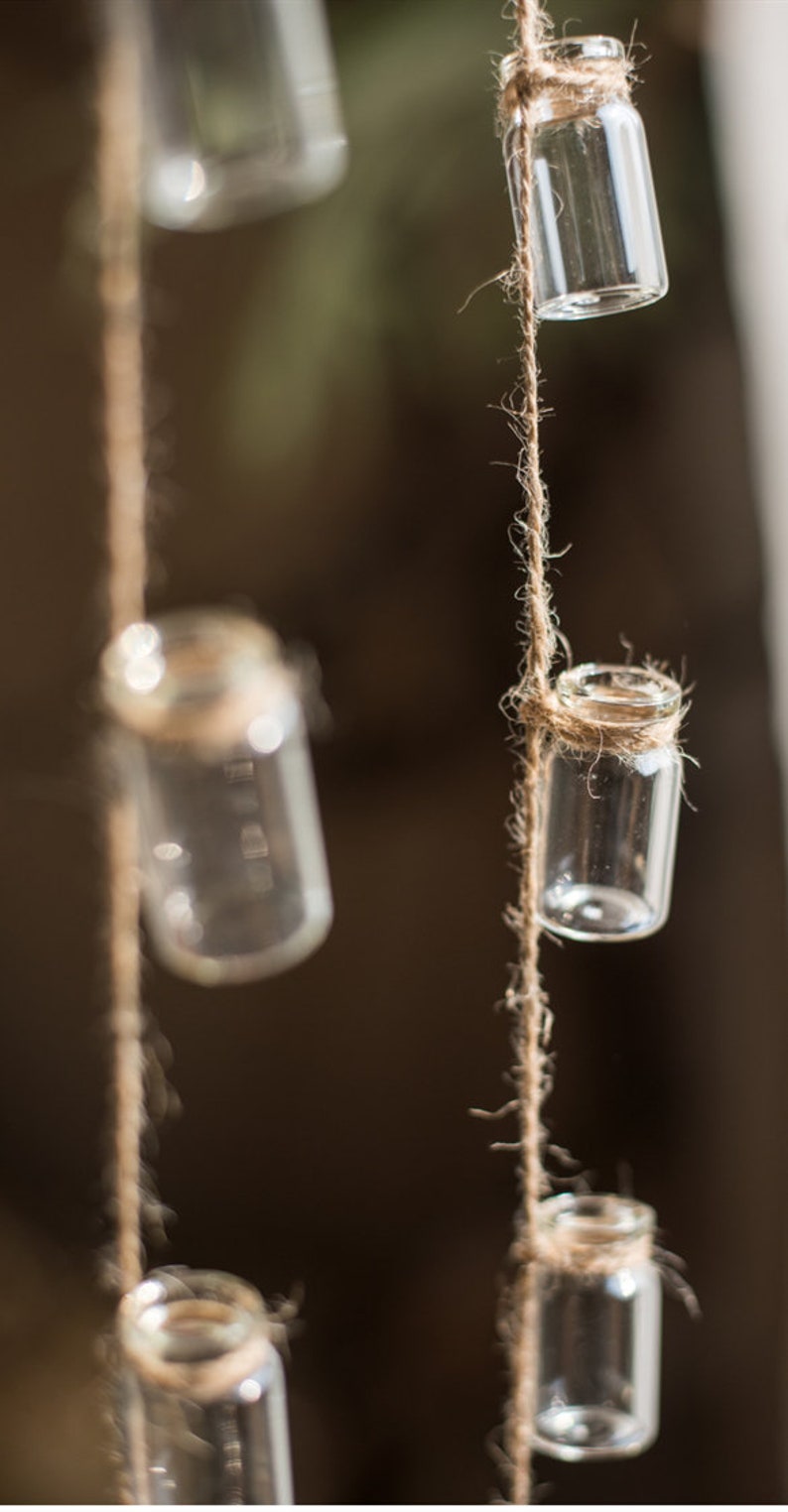 Rustic Rope Hanging Small Glass Bud Vase Various Sizes Set of Etsy