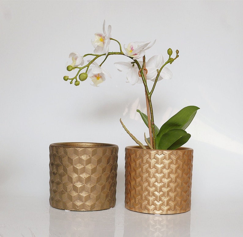 indoor gold planter