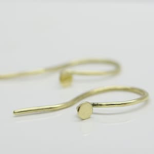 Wechselschmuck Ohrringe 18k/14k Gold, Pünktchen schöne Ohrhaken 585/750er Gold für Einhänger