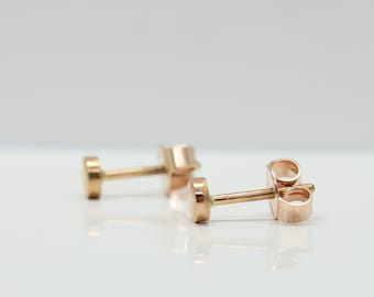 Weihnachtsgeschenk Pünktchen...dicke, edle 4mm Ohrstecker 14k/585er Rosegold