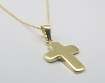 Noble... delicate gold chain 585/14k with cross pendant 585/14k gold