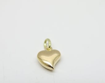 Pendentif coeur en or véritable 14 carats, le cadeau pour les baptêmes, la fête des mères, les anniversaires, la Saint-Valentin, pendentif coeur élégant 585 or