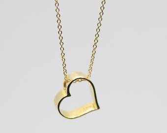 Spring 2024.. noble necklace with heart made of 925 silver, high-quality 18k gold-plated