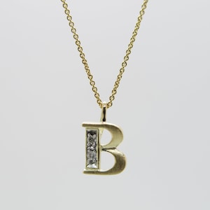 Colgante de oro con letra colgante de oro macizo de 14k/585 con diamantes