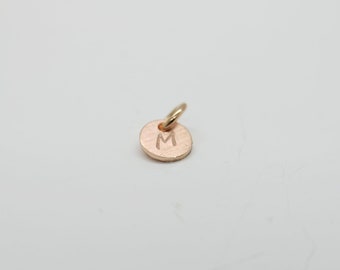 Pendentif en or rose 333/8 carats Pendentif plaque 6 mm & lettres gravées, personnalisable