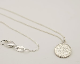 Silver chain dot/plate with structure! delicate chain 925 silver with solid pendant