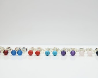 Buzzer:-) your choice... very delicate stud earrings with brightly coloured gemstone balls made of 925 sterling silver