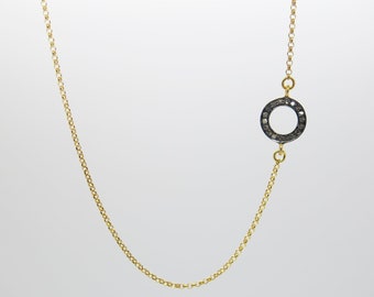 Infinity Chain Endless... Circle with diamonds 24k gold plated