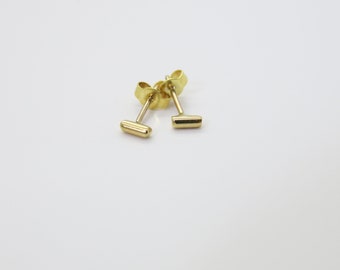 Gold earrings 585 chopsticks minimalist