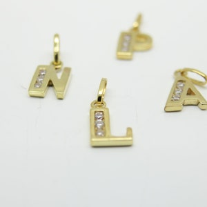 Colgante de oro con letra colgante de oro macizo de 8k/333 con diamantes tipo circonita