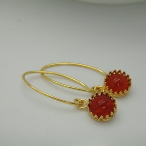 princess... Gemstone earrings & 925 gold plated image 2