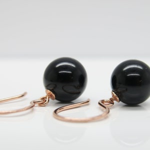 PUR & Edel.. Earrings black Onyx 925 ros ég image 3