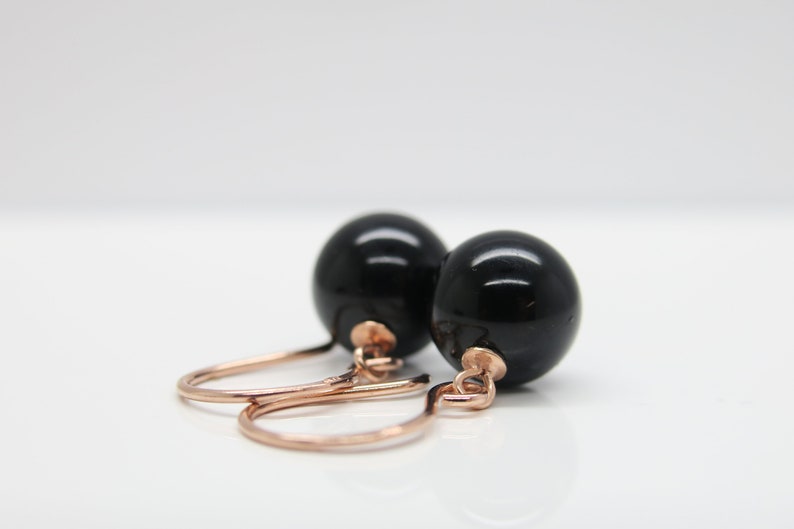 PUR & Edel.. Earrings black Onyx 925 ros ég image 2
