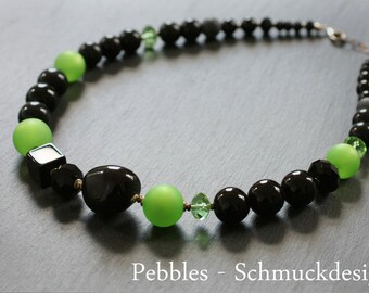 May green.... noble necklace & night black onyx