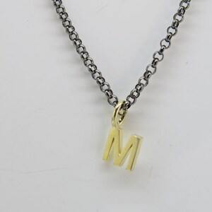Echtgold-Anhänger Initialen:-) Geschenk zu Ostern, Muttertag, Konfirmation, geschwärzte Silberkette kleiner Anhänger Buchstabe 333er 8K Gold
