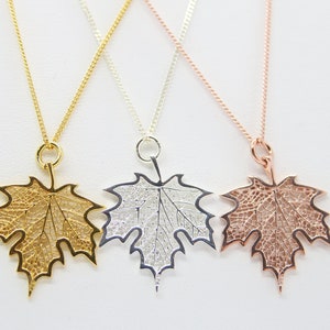 Leaves, edle Kette  mit schönem Blattanhänger, Geburtstagsgeschenk, Hochzeit, Weihnachten 925 Silber & rosè vergoldet