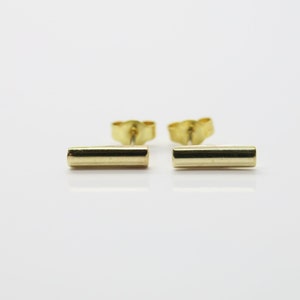 Gold Ohrstecker Stab 8k minimalistisch Bild 4