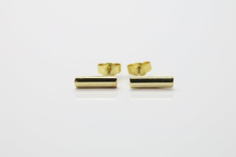 Gold Ohrstecker Stab 8k minimalistisch Bild 4