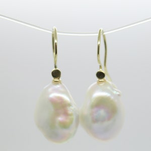 Interchangeable jewelry earrings 18k/14k gold, dots of beautiful ear hooks 585/750 gold for hanging earrings image 2