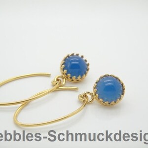 princess... Gemstone earrings & 925 gold plated image 3