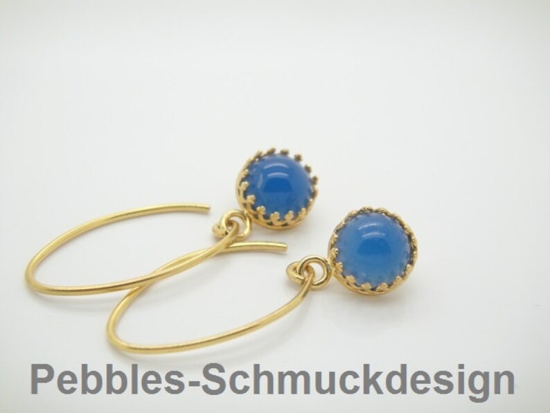 princess... Gemstone earrings & 925 gold plated image 3