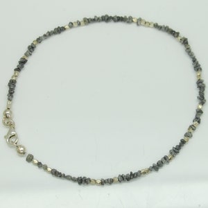 Rough diamonds, noble bracelet with sparkling, small grey diamonds & 925 silver image 6