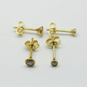 Gold Ohrstecker 8k zarte Zirkonia Ohrstecker 333er Gold minimalistisch diamant Bild 9