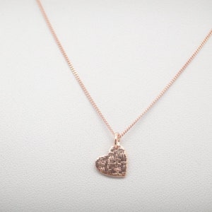 Romance Chain with heart pendant 925 silver rose gilded image 3