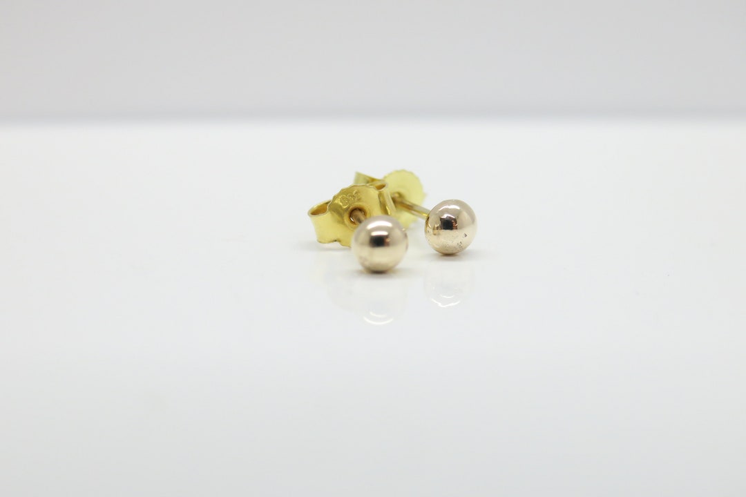 Pebbles Point Shiny Gold Studs 333gold Etsy