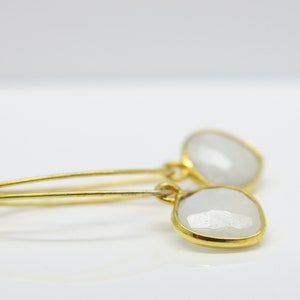 Shiny.. delicate earrings & white moonstone 925 verg. image 4