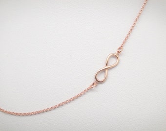 Infinity. Collier en 925 argent rose doré